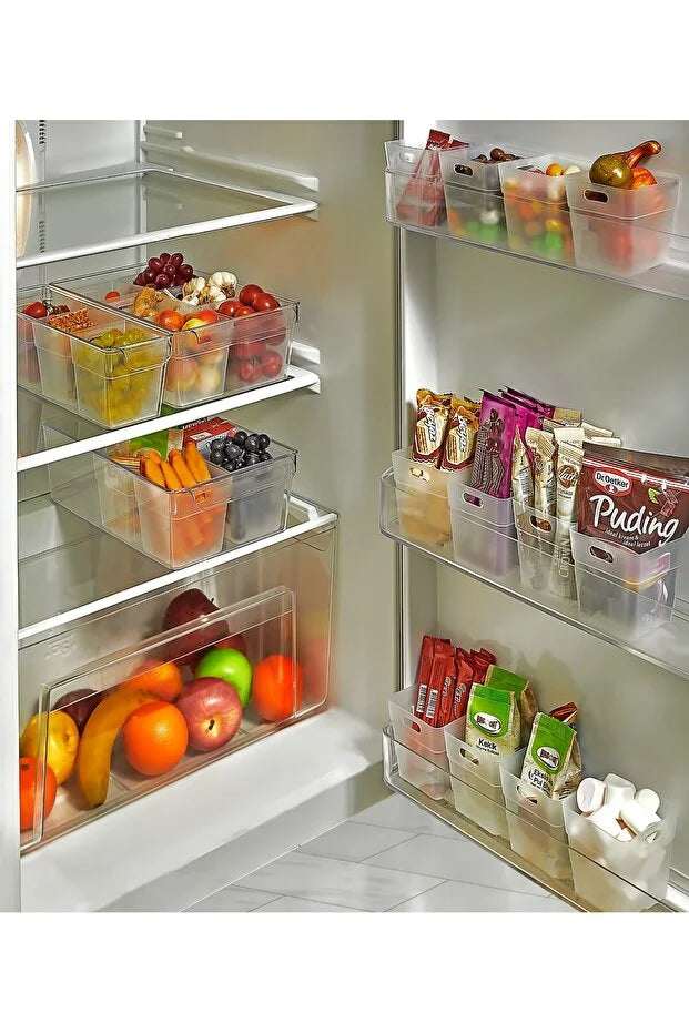 Clear Fridge Organizer Bins for your calm kitchen.